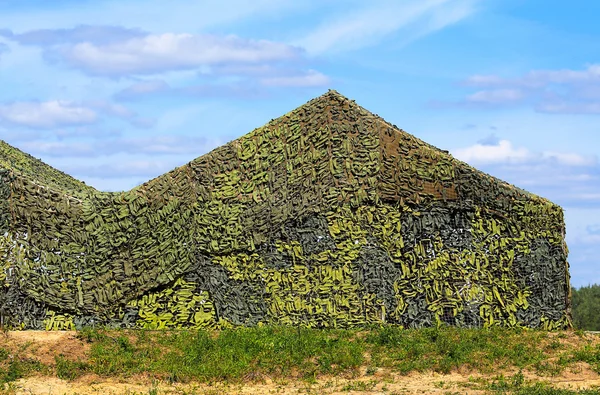 Screening netting on the military camp — Stock Photo, Image