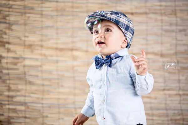 Happy baby gentleman — Stockfoto