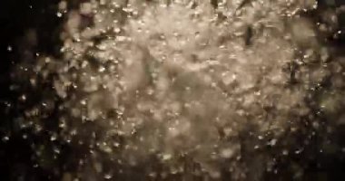 Hypnotic Slow Motion of Numerous Water Drops and Bubbles Cascading and Splashing, Forming a Dynamic and Abstract Liquid Texture Against a Soft, Out-of-Focus Background