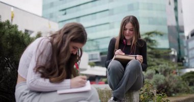 Açık havada Birlikte Çalışan İki Genç Kız: Arkadaşlığın Portresi, Öğrenme ve Modern Eğitim