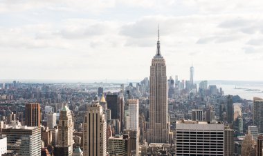 Manhattan şehir, New York city panoramik manzaralı