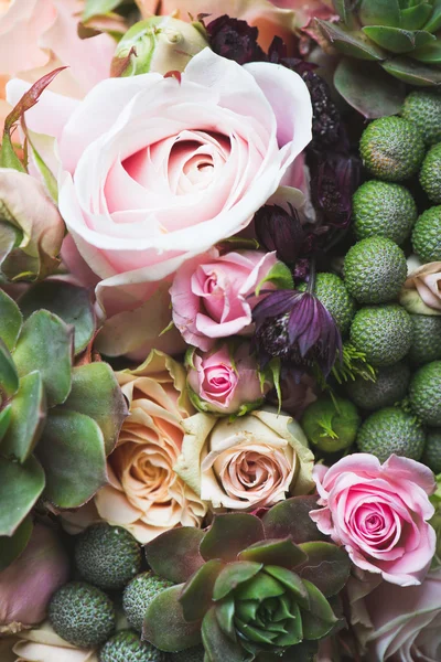 Buquê de casamento de flores, close up floral fundo — Fotografia de Stock