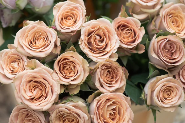 Einzigartige Hochzeitsblumen. bunte Rosen. — Stockfoto