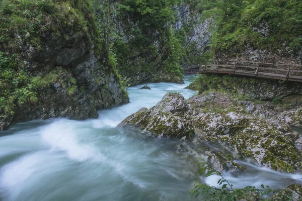 Fließender Fluss. Slowenien — Stockfoto