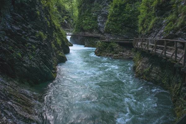 Flowing river. Slovenia — Stock Photo, Image