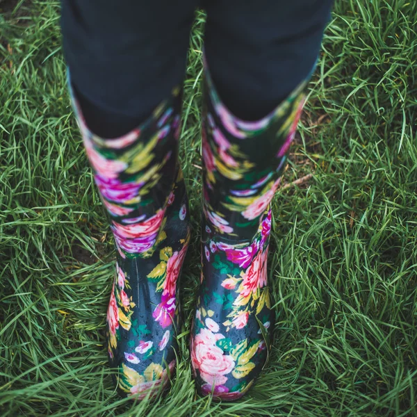 Барвисті дощу чоботи — стокове фото