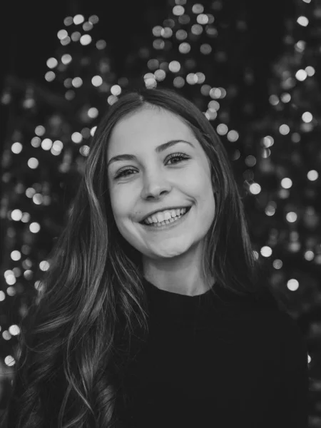 Девочка Подросток Рождественский Бэкграунд — стоковое фото