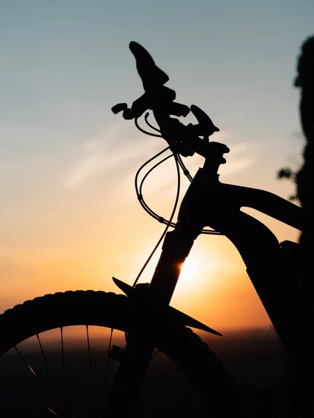 자전거나 자전거를 실루엣 — 스톡 사진