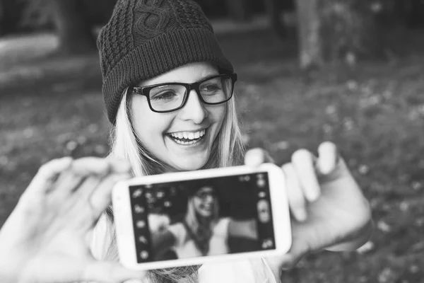 Taking self portrait — Stock Photo, Image