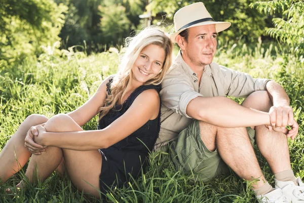 Happy loving couple on engagement day — Stock Photo, Image