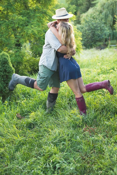 Happy loving couple on engagement day — Stock Photo, Image