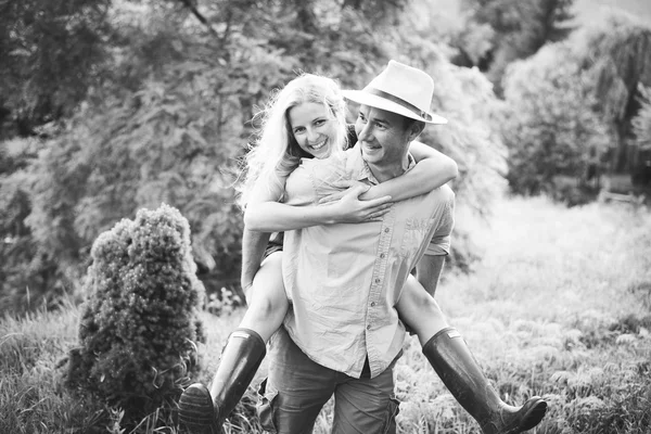 Happy loving couple on engagement day — Stock Photo, Image