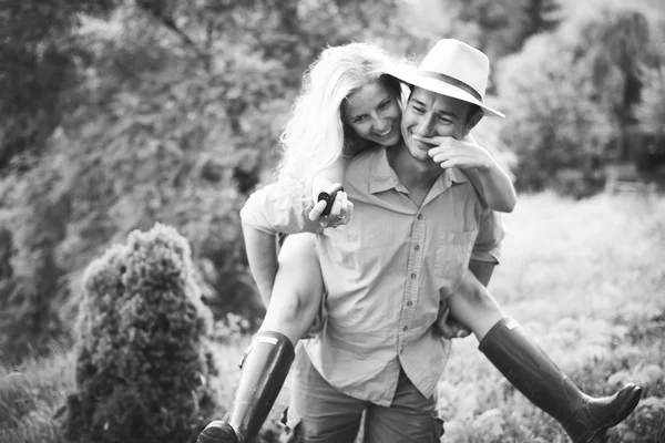 Happy loving couple on engagement day — Stock Photo, Image