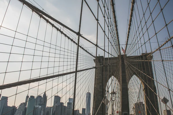 The Brooklyn bridge, New York City. USA. — Stock Photo, Image