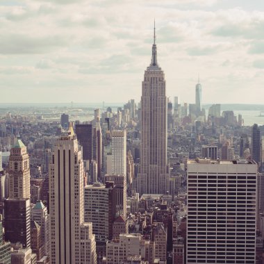 New York City, Empire State Binası ile Manhattan skyline havadan görünümü