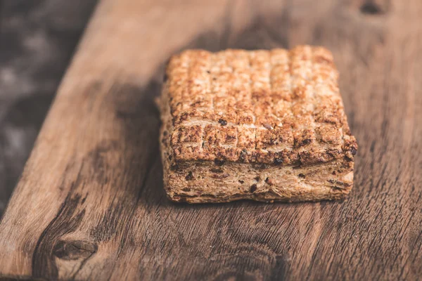 Bakery product on wooden background