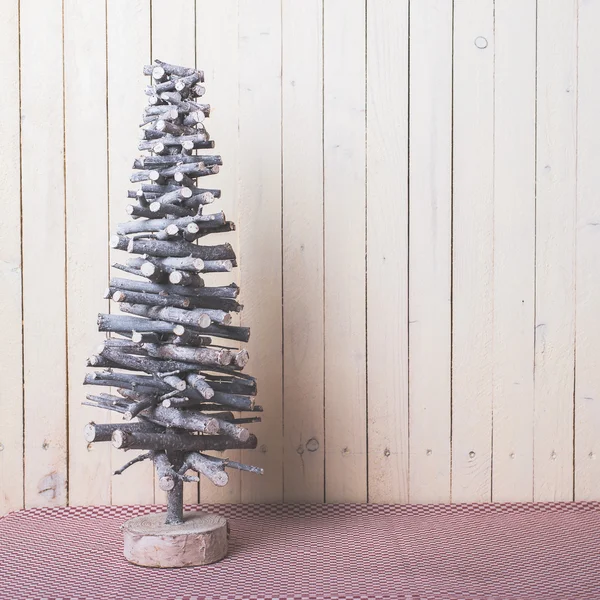 Wooden fir tree decoration — Stock fotografie