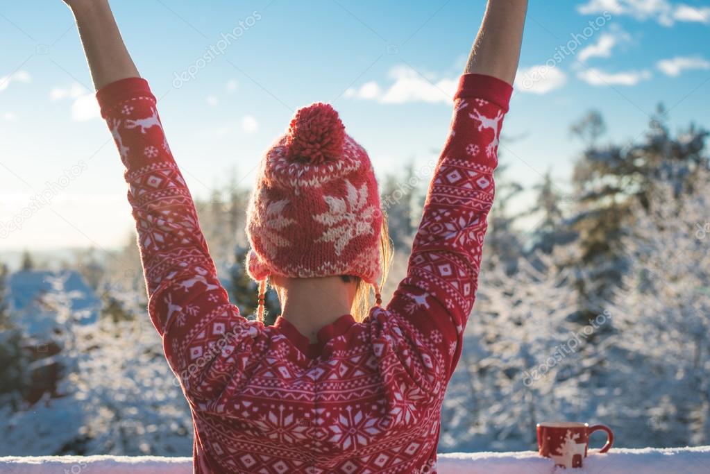 Young woman in winter hat