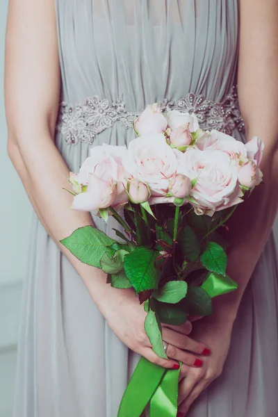 Ramo de boda rosas rosadas . — Foto de Stock