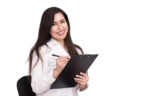 Woman with tablet — Stock Photo, Image