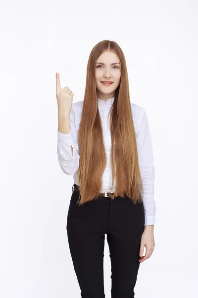 Feliz sonriente hermosa joven empresaria — Foto de Stock