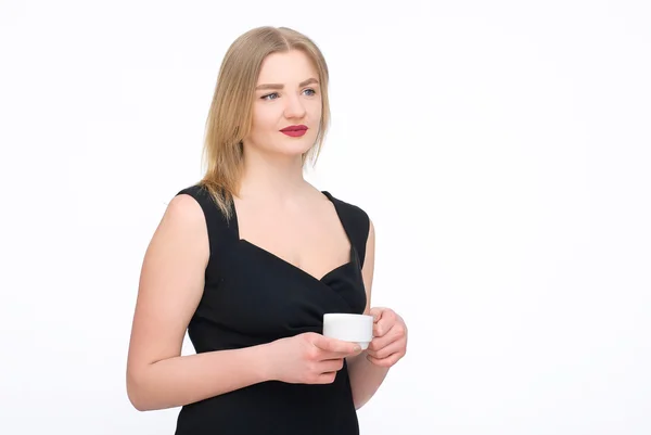 Mujer en vestido negro — Foto de Stock