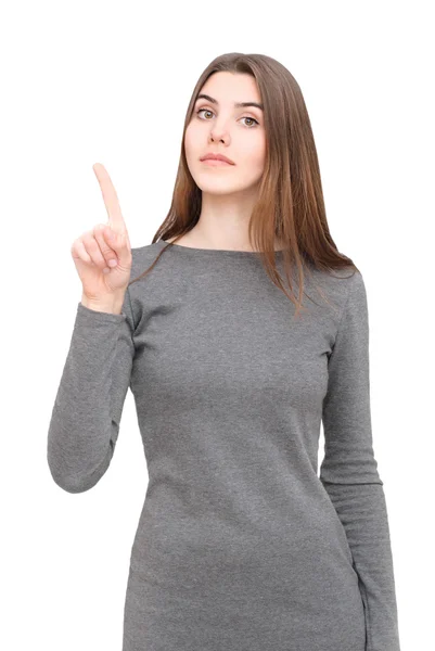 Mujer en vestido gris —  Fotos de Stock