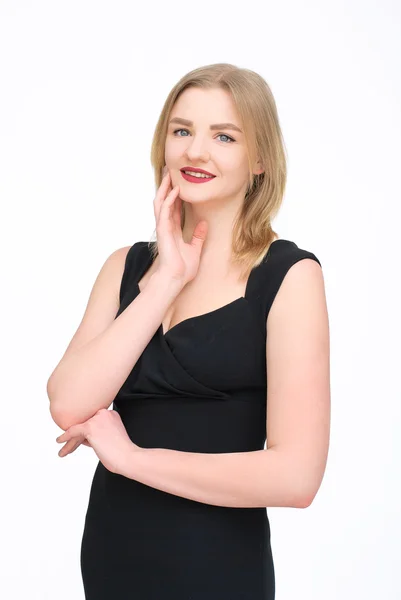 Mujer en vestido negro — Foto de Stock