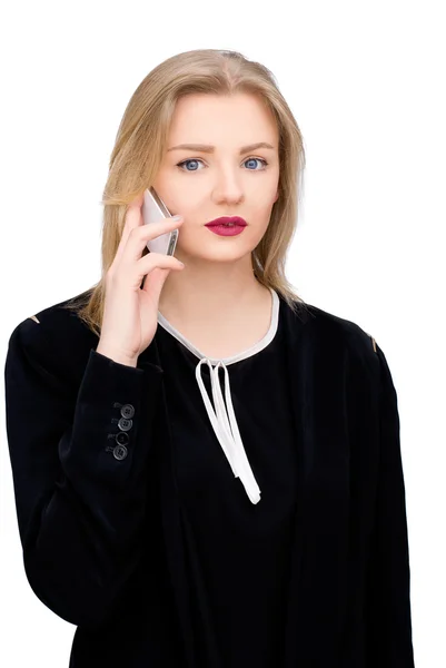 Businesswoman talking on the mobile cell phone — Stock Photo, Image