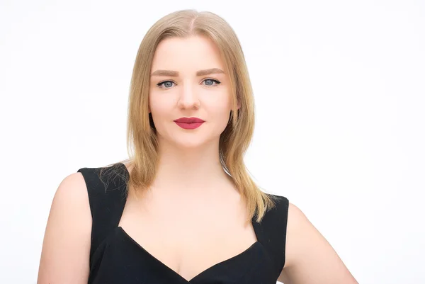 Mujer en vestido negro — Foto de Stock