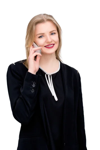 Businesswoman talking on the mobile cell phone — Stock Photo, Image