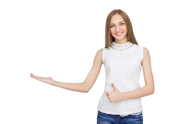 Feliz joven mujer — Foto de Stock