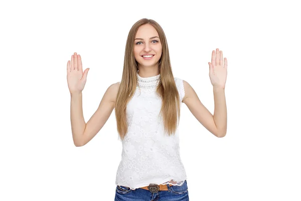 Feliz joven mujer — Foto de Stock