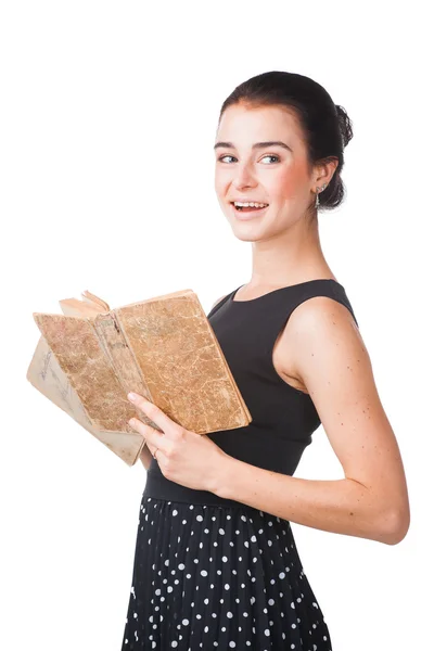 Linda chica con libro — Foto de Stock