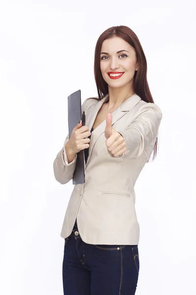 Portrait de femme d'affaires avec tablette — Photo