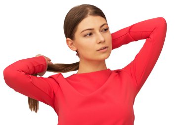 Mutlu genç kadın izole