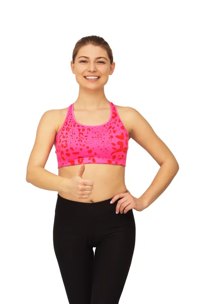 Portret van glimlachen fitness jonge vrouw — Stockfoto