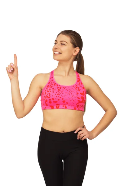 Portrait of smiling fitness young woman — Stock Photo, Image