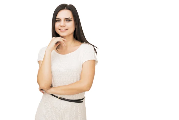 Jovem feliz isolado no fundo branco — Fotografia de Stock