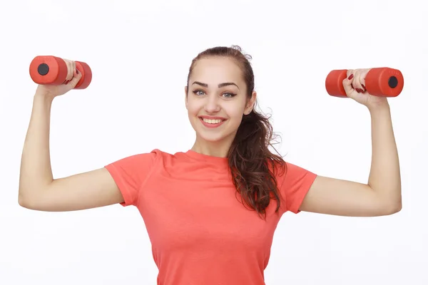 Portret van glimlachen fitness jonge vrouw — Stockfoto