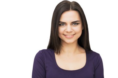 mutlu bir kadın beyaz zemin üzerine izole