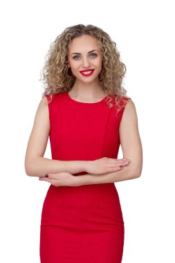 Resmi elbiseli güzel kadın