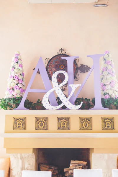 Initials of the bride and groom — Stock Photo, Image