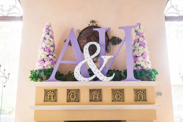 Initials of the bride and groom — Stock Photo, Image