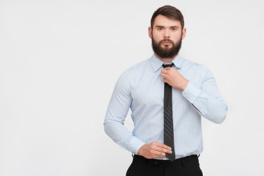 Kendinden emin iş adamının portresi