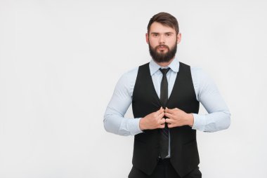 Kendinden emin iş adamının portresi