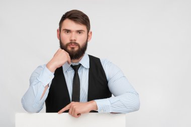 Kendinden emin iş adamının portresi