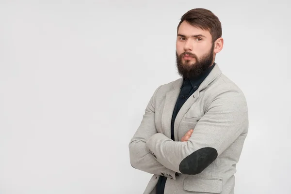 Retrato de homem bonito com barba — Fotografia de Stock