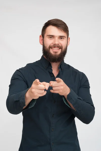 Retrato de homem bonito com barba — Fotografia de Stock