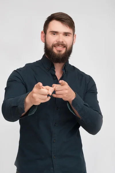 Retrato de homem bonito com barba — Fotografia de Stock